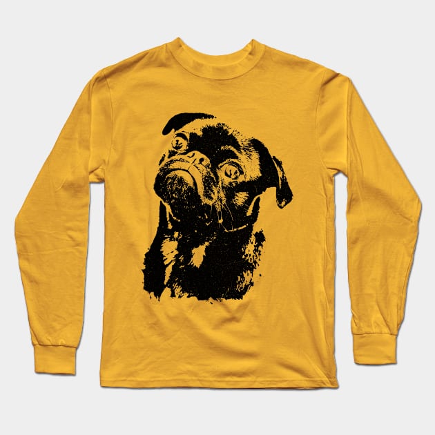 Black Pugs Matter Long Sleeve T-Shirt by snapoutofit
